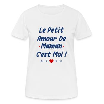 La petite amour de maman - T-shirt respirant Femme - blanc - Devant - AI Model Female 172 dark (172cm)