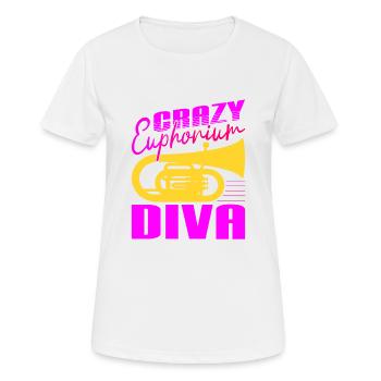 Crazy Euphorium Diva Baritone Player Gifts - Women's Breathable T-Shirt - white - Front - AI Model Female 172 dark (172cm)