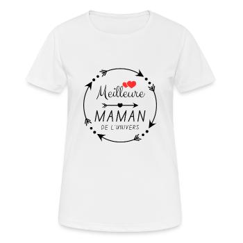 Meilleure maman de l'univers - cadeau pour maman - T-shirt respirant Femme - blanc - Devant - AI Model Female 172 dark (172cm)