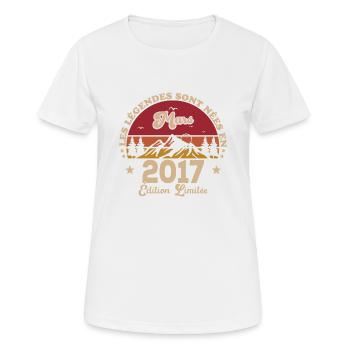 Mars 2017 | Mars 2017 anniversaire 2017 - T-shirt respirant Femme - blanc - Devant - AI Model Female 172 dark (172cm)