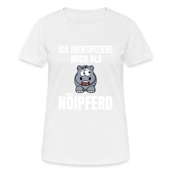 Gelangweiltes Nilpferd / Nölpferd / Keinen Bock - Frauen T-Shirt atmungsaktiv - Weiß - Vorne - AI Model Female 172 dark (172cm)