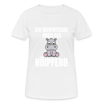 Gelangweiltes Nilpferd / Nölpferd / Keinen Bock - Frauen T-Shirt atmungsaktiv - Weiß - Vorne - AI Model Female 172 dark (172cm)