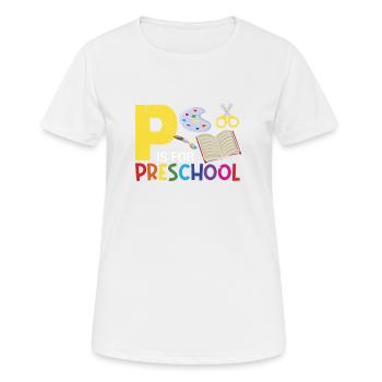 P is back for preschool funny teacher student - Women's Breathable T-Shirt - white - Front - AI Model Female 172 dark (172cm)