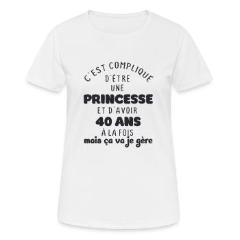 anniversaire 40 ans femme cadeau rigolo original - T-shirt respirant Femme - blanc - Devant - AI Model Female 172 dark (172cm)