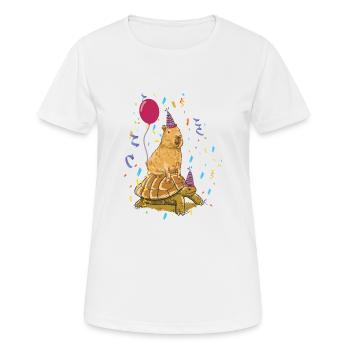 Anniversaire de Capybara - T-shirt respirant Femme - blanc - Devant - AI Model Female 172 dark (172cm)