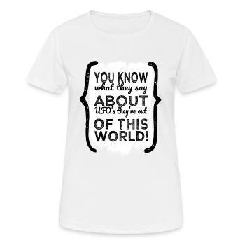 Aliens 2019 Area51 Alien UFO Science-fiction Alien Lover - T-shirt respirant Femme - blanc - Devant - AI Model Female 172 dark (172cm)