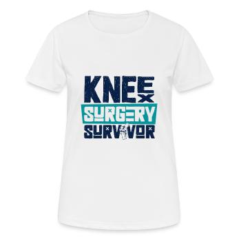 Überlebender einer Knie OP - Frauen T-Shirt atmungsaktiv - Weiß - Vorne - AI Model Female 172 dark (172cm)