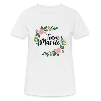 team de la mariée evjf enterrement vie jeune fille - T-shirt respirant Femme - blanc - Devant - AI Model Female 172 dark (172cm)