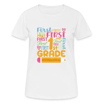 Typography Team of the 1st Grade Teacher of the First Grade - Women's Breathable T-Shirt - white - Front - AI Model Female 172 dark (172cm)