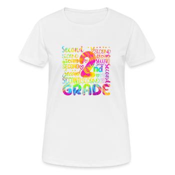 Tie Dye 2nd Grade Typography Team Teacher Second - T-shirt respirant Femme - blanc - Devant - AI Model Female 172 dark (172cm)