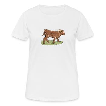 Viande bovine du Limousin I France Elevage bovin pour - T-shirt respirant Femme - blanc - Devant - AI Model Female 172 dark (172cm)