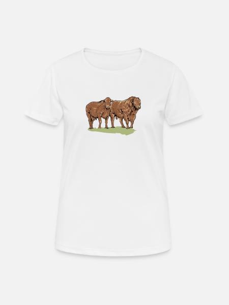 Viande bovine du Limousin I France Elevage bovin pour - T-shirt respirant Femme - blanc