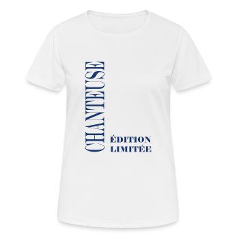 chanteuse - T-shirt respirant Femme - blanc - Devant - AI Model Female 172 dark (172cm)