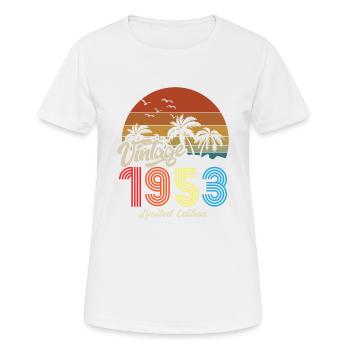 Vintage exemplaire unique 1953 Edition limitée - T-shirt respirant Femme - blanc - Devant - AI Model Female 172 dark (172cm)
