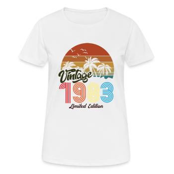 Vintage exemplaire unique 1983 Edition limitée - T-shirt respirant Femme - blanc - Devant - AI Model Female 172 dark (172cm)