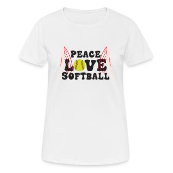 Mädchen Frieden Liebe Softball - Frauen T-Shirt atmungsaktiv - Weiß - Vorne - AI Model Female 172 dark (172cm)