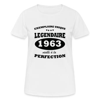 Vintage exemplaire unique 1963 Edition limitée - T-shirt respirant Femme - blanc - Devant - AI Model Female 172 dark (172cm)