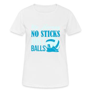 Keine Pferde Keine Stöcke Nur Bälle Lustiger - Frauen T-Shirt atmungsaktiv - Weiß - Vorne - AI Model Female 172 dark (172cm)