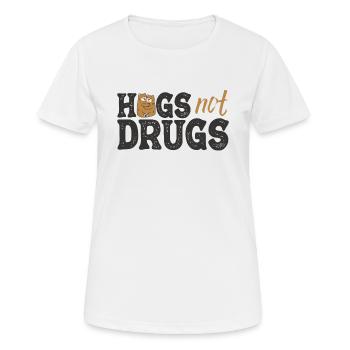 Des câlins au lieu de drogues - T-shirt respirant Femme - blanc - Devant - AI Model Female 172 dark (172cm)