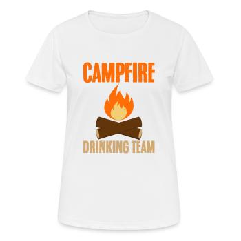 Campfire Drinking Team 4 - Frauen T-Shirt atmungsaktiv - Weiß - Vorne - AI Model Female 172 dark (172cm)