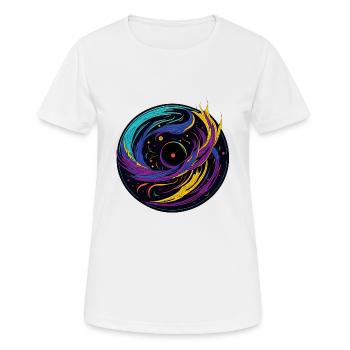 Disque vinyle Galactic - T-shirt respirant Femme - blanc - Devant - AI Model Female 172 dark (172cm)