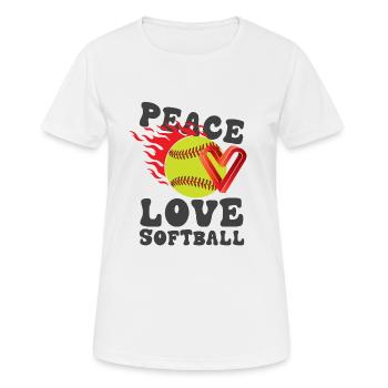 Mädchen Frieden Liebe Softball - Frauen T-Shirt atmungsaktiv - Weiß - Vorne - AI Model Female 172 dark (172cm)