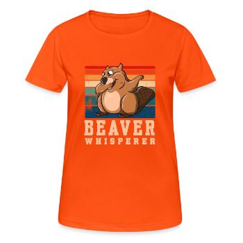 Beaver Fever - Frauen T-Shirt atmungsaktiv - Neonorange - Vorne - AI Model Female 172 dark (172cm)