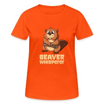 Beaver Whisperer - Frauen T-Shirt atmungsaktiv - Neonorange - Vorne - AI Model Female 172 dark (172cm)