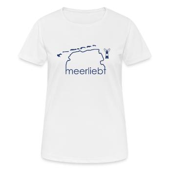 Meerliebt Ostfriesland Ostriesische Inseln - Frauen T-Shirt atmungsaktiv - Weiß - Vorne - AI Model Female 172 dark (172cm)