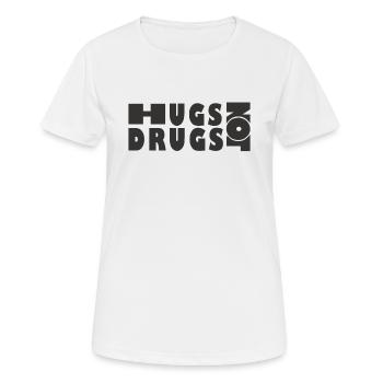 Des câlins au lieu de drogues - T-shirt respirant Femme - blanc - Devant - AI Model Female 172 dark (172cm)