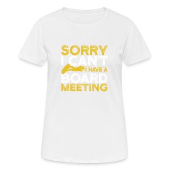 Désolé, je ne peux pas, j’ai un conseil d’administration - T-shirt respirant Femme - blanc - Devant - AI Model Female 172 dark (172cm)