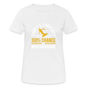 La prédiction du jour : 100% de chance de wakeboard - T-shirt respirant Femme - blanc - Devant - AI Model Female 172 dark (172cm)