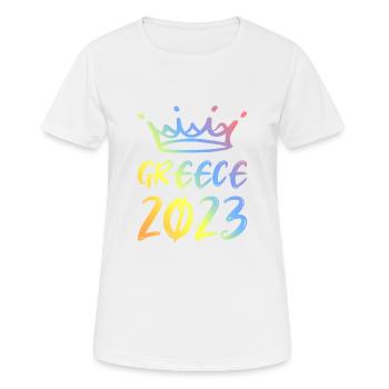 Greece 2023 - Frauen T-Shirt atmungsaktiv - Weiß - Vorne - AI Model Female 172 dark (172cm)