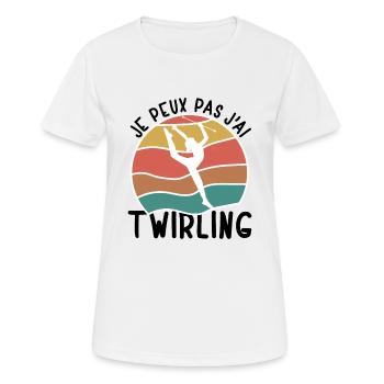 Je Peux Pas J'ai Twirling Vintage Twirling Bâton - T-shirt respirant Femme - blanc - Devant - AI Model Female 172 dark (172cm)