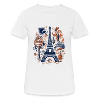 Paris et ses monuments - T-shirt respirant Femme - blanc - Devant - AI Model Female 172 dark (172cm)