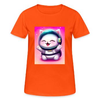ASTRONOUT - Women's Breathable T-Shirt - neon orange - Front - AI Model Female 172 dark (172cm)