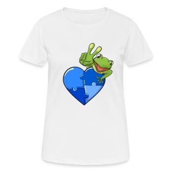 Autism awareness sign puzzle frog - Women's Breathable T-Shirt - white - Front - AI Model Female 172 dark (172cm)