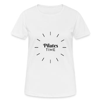 Pilates Time - C’est l’heure du Pilates! - T-shirt respirant Femme - blanc - Devant - AI Model Female 172 dark (172cm)