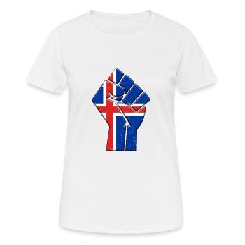 Isländische Flagge Isländischer Landstolz Einheimische - Frauen T-Shirt atmungsaktiv - Weiß - Vorne - AI Model Female 172 dark (172cm)