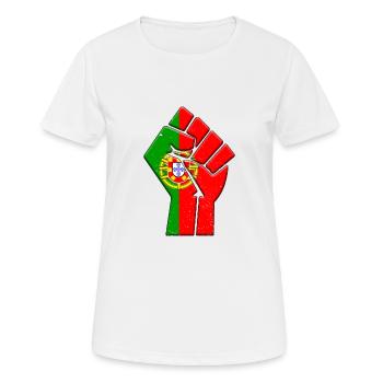 Portugal Flagge Portugiesischer Country Pride Einheimischer - Frauen T-Shirt atmungsaktiv - Weiß - Vorne - AI Model Female 172 dark (172cm)