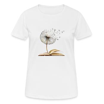 Löwenzahn-Bücher für Bibliothekar-Bibliophile lesen - Frauen T-Shirt atmungsaktiv - Weiß - Vorne - AI Model Female 172 dark (172cm)