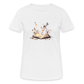 Livres de fleurs de papillon pour bibliophiles bibliothécaires - T-shirt respirant Femme - blanc - Devant - AI Model Female 172 dark (172cm)