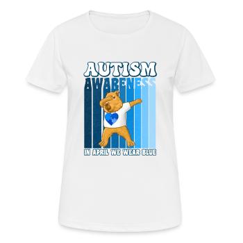Capybara Sensibilisation à l’autisme - T-shirt respirant Femme - blanc - Devant - AI Model Female 172 dark (172cm)