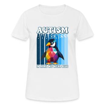 Autism Awareness Pinguin - Frauen T-Shirt atmungsaktiv - Weiß - Vorne - AI Model Female 172 dark (172cm)