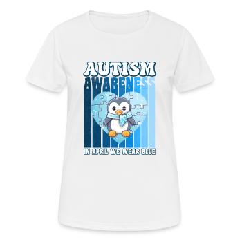 Autism Awareness Pinguin - Frauen T-Shirt atmungsaktiv - Weiß - Vorne - AI Model Female 172 dark (172cm)