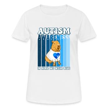 Capybara Sensibilisation à l’autisme - T-shirt respirant Femme - blanc - Devant - AI Model Female 172 dark (172cm)