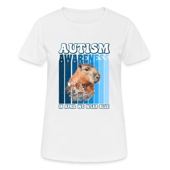 Capybara Sensibilisation à l’autisme - T-shirt respirant Femme - blanc - Devant - AI Model Female 172 dark (172cm)