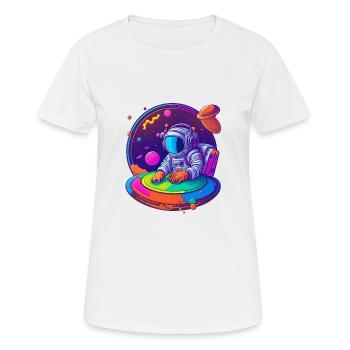 Retro-Astronauten-DJ - Frauen T-Shirt atmungsaktiv - Weiß - Vorne - AI Model Female 172 dark (172cm)