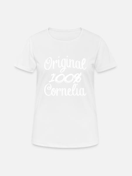Original 100% Cornelia - Frauen T-Shirt atmungsaktiv - Weiß