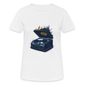 Spaceman Plattenspieler - Frauen T-Shirt atmungsaktiv - Weiß - Vorne - AI Model Female 172 dark (172cm)